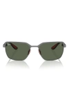 Ray Ban X Ferrari Scuderia 58mm Square Sunglasses In Dark Green