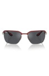 Ray Ban X Ferrari Scuderia 58mm Square Sunglasses In Dark Grey