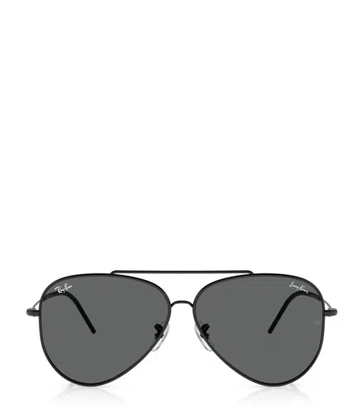 Ray Ban X Lenny Kravitz Rbr0101s Aviator Reverse Sunglasses In Black