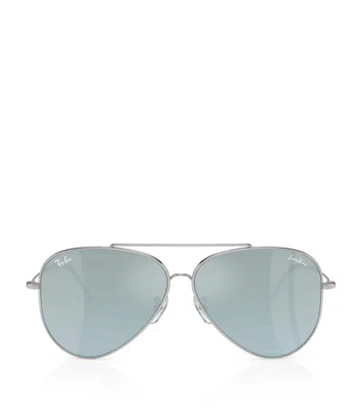 Ray Ban X Lenny Kravitz Rbr0101s Aviator Reverse Sunglasses In Metallic