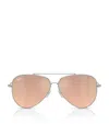 Ray Ban X Lenny Kravitz Rbr0101s Aviator Sunglasses In Silver
