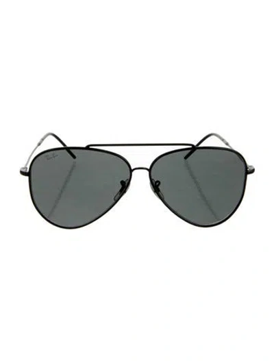 Pre-owned Ray Ban X Lenny Kravitz Reverse Aviator Sunglasses In Black