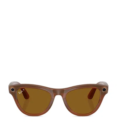 Ray Ban X Meta Smart Skyler Sunglasses In Brown