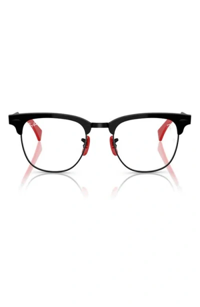 Ray Ban Ray-ban X Scuderia Ferrari 51mm Square Optical Glasses