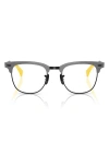 Ray Ban Ray-ban X Scuderia Ferrari 51mm Square Optical Glasses In Dark Grey/yellow