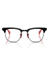 Ray Ban Ray-ban X Scuderia Ferrari 51mm Square Optical Glasses In Shiny Black/red