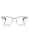 Ray Ban Ray-ban X Scuderia Ferrari 51mm Square Optical Glasses In Silver