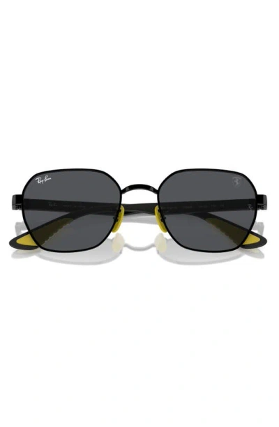 Ray Ban X Scuderia Ferrari 54mm Chromance Irregular Sunglasses In Black