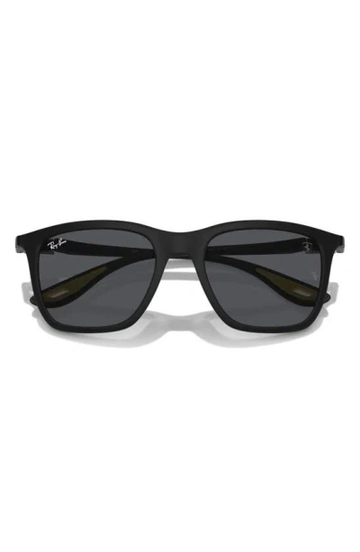 Ray Ban X Scuderia Ferrari 54mm Square Sunglasses In Matte Black
