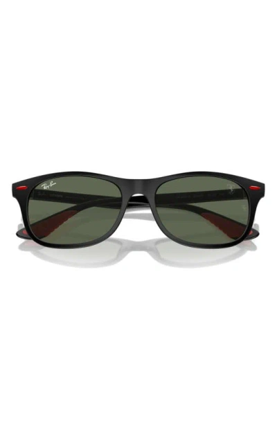 Ray Ban X Scuderia Ferrari 55mm Wayfarer Sunglasses In Matte Black