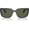 Ray Ban Ray-ban X Scuderia Ferrari 57mm Square Sunglasses In Matte Black