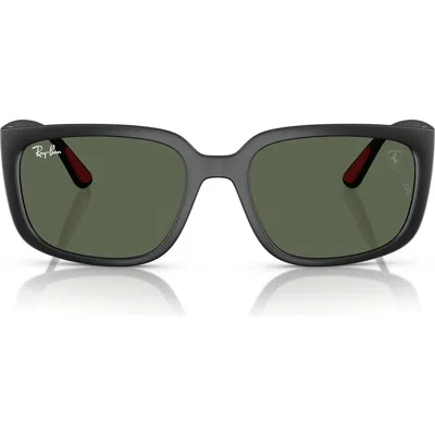 Ray Ban Ray-ban X Scuderia Ferrari 57mm Square Sunglasses In Matte Black