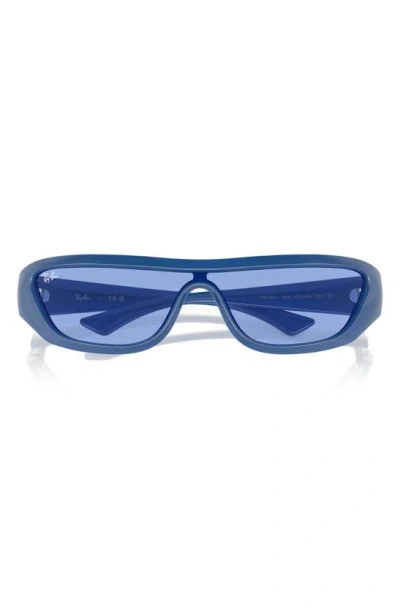 Ray Ban Xan 134mm Wraparound Sunglasses In Blue
