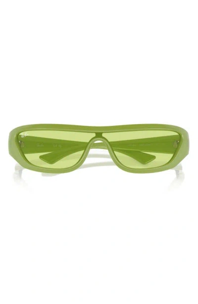 Ray Ban Xan 134mm Wraparound Sunglasses In Green