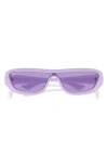 Ray Ban Xan 134mm Wraparound Sunglasses In Violet