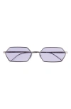 Ray Ban Yevi 58mm Tinted Rectangular Sunglasses In Gunmetal
