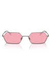 Ray Ban Yevi Bio-based Sunglasses Gunmetal Frame Pink Lenses 55-18 In Pink