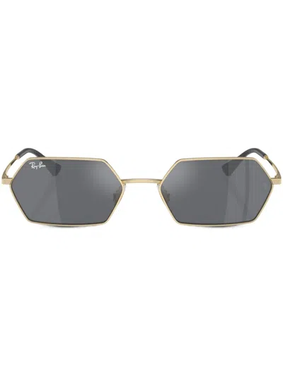 Ray Ban Yevi Bio-based Geometric-frame Sunglasses In Gold