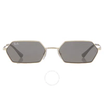 Ray Ban Yevi Dark Grey Mirror Hexagonal Unisex Sunglasses Rb3728 92136v 58 In Metallic