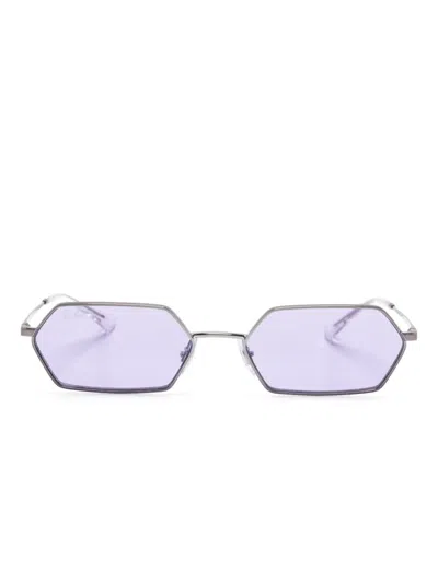 Ray Ban Yevi Geometric-frame Sunglasses In Silver