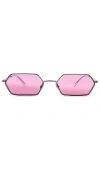 Ray Ban Yevi Sunglasses In Gunmetal & Pink