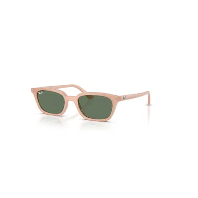 Ray Ban Zaya Bio-based Sunglasses Cloudy Natural Pink Frame Green Lenses 53-19 In Cloudy Natural Rosa