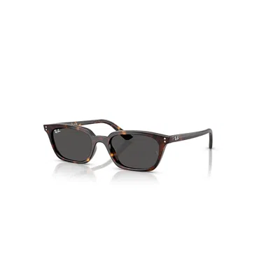 RAY BAN ZAYA BIO-BASED SONNENBRILLEN HAVANA FASSUNG GRAU GLAS 53-19
