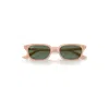 Ray Ban Zaya Bio-based Sunglasses Cloudy Natural Pink Frame Green Lenses 50-19 In Cloudy Natural Pink