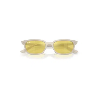 Ray Ban Zaya Bio-based Sunglasses Cloudy Warm White Frame Yellow Lenses 53-19