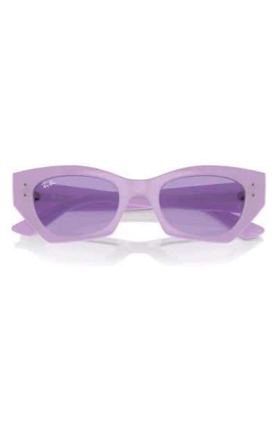 Ray Ban Zena 49mm Geometric Sunglasses In Violet