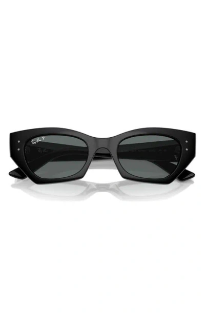 RAY BAN RAY-BAN ZENA 49MM POLARIZED SMALL GEOMETRIC SUNGLASSES