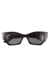 Ray Ban Zena 52mm Geometric Sunglasses In Black