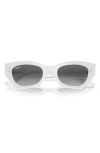 Ray Ban Zena Bio-based Sunglasses White Snow Frame Grey Lenses 52-22 In Grey Flash