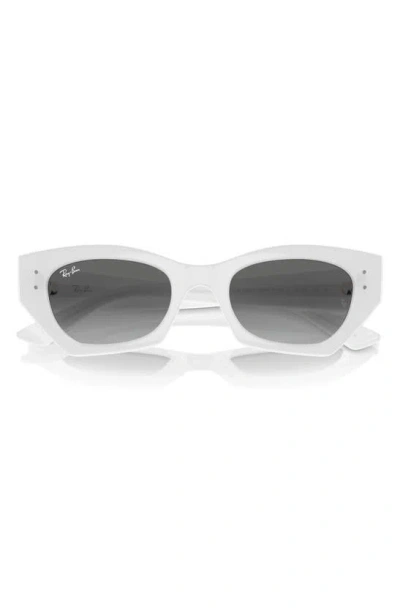 Ray Ban Zena Bio-based Sunglasses White Snow Frame Grey Lenses 52-22 In White/gray Gradient