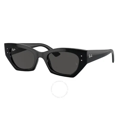 Ray Ban Zena Bio Based Dark Grey Irregular Unisex Sunglasses Rb4430 667787 49 In Black