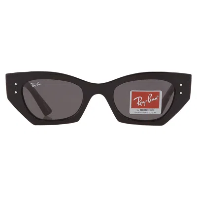 Ray Ban Zena Bio Based Dark Grey Irregular Unisex Sunglasses Rb4430 667787 49 In Black