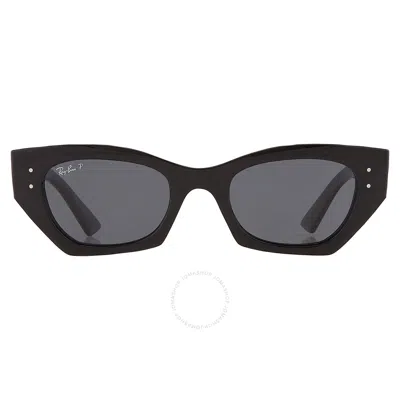 RAY BAN RAY BAN ZENA BIO BASED POLARIZED DARK GREY IRREGULAR UNISEX SUNGLASSES RB4430 667781 52