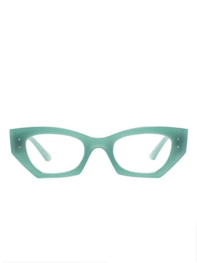 Ray Ban Zena Cat-eye-frame Glasses In Green