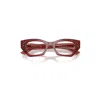 Ray Ban Zena Optics Bio-based Eyeglasses Shiny Rusty Brown Frame Clear Lenses Polarized 52-22 In Shiny Rusty Brown