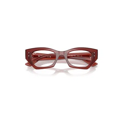 Ray Ban Zena Optics Bio-based Eyeglasses Shiny Rusty Brown Frame Clear Lenses Polarized 52-22