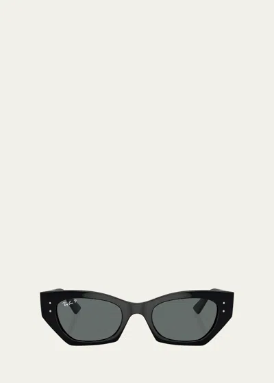 RAY BAN ZENA POLARIZED ACETATE BUTTERFLY SUNGLASSES, 49MM