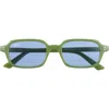 Ray Ban Ray-ban Zuri 52mm Rectangle Sunglasses In Cloudy Jungle Green Blue