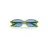 Ray Ban Zuri Bio-based Sunglasses Cloudy Jungle Green Frame Blue Lenses 51-19 In Cloudy Jungle Green