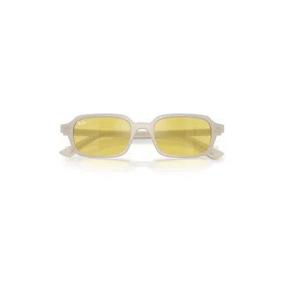 Ray Ban Zuri Bio-based Sunglasses Cloudy Warm White Frame Yellow Lenses 51-19