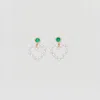 Ray The Emerald Pearl Heart Earrings