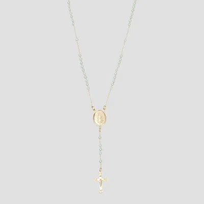 Ray The Light Blue Fatima Rosary Necklace