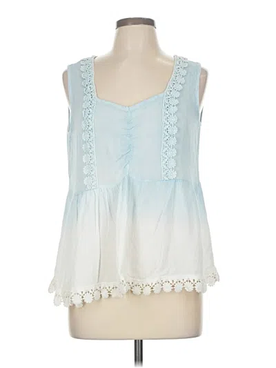Pre-owned Raya Sun Sleeveless Blouse In Blue