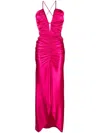 RAYANE BACHA PIPA SATIN RUCHED MAXI DRESS