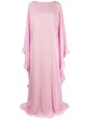 Rayane Bacha Tula Semi-sheer Draped Dress In Pink