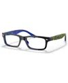 Ray-ban Jr Child Eyeglasses, Rb1535 In Dark Gray On Blue